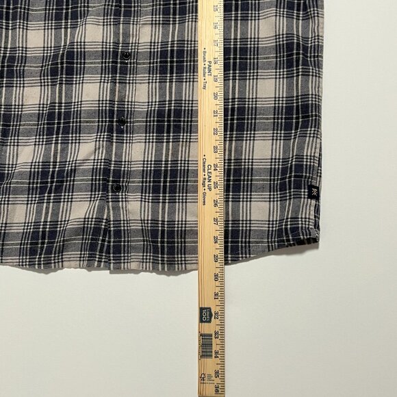 Roark Flannel Shirt Classic Fit Plaid Long Sleeve Gray Blue Men's size Large - Picture 4 of 7